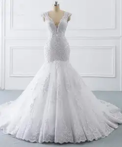 Vestido de novia de lujo, cola de pez, color blanco, novedad de 2022