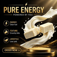 Batangan Protein Keto Rendah Karbohidrat Rasa Kelapa, Camilan Batangan Nutrisi Energi untuk Dewasa