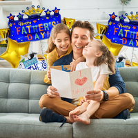 Lot de 5 ballons de fête pour la Fête des Pères MIQI, ballons en feuille d'aluminium à l'hélium avec impression de logo personnalisé, décoration de fête pour toutes les occasions