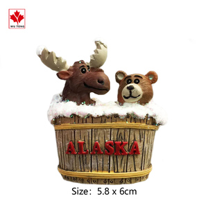 Nhà máy tùy chỉnh thực hiện cá nhân Poly thủ công <span class=keywords><strong>Alaska</strong></span> tủ lạnh động vật nam châm nhựa gấu đen nam châm cho doanh số bán hàng - Product Image 5