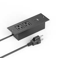 Prise de conférence encastrée avec 2 prises CA 1x1x1x1 USB-A ports USB-C prise de courant de bureau pour table d'appoint
