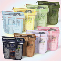Sac de Douche Portable en Maille pour Dortoir, Organisateur de Plage, Sac de Toilette en Maille pour Hommes et Femmes