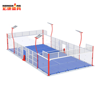 Terrain de tennis panoramique sur mesure 10*20 m, équipement sportif ODM, terrain de padel mobile avec toit électrique