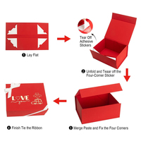 Boîte rigide en carton personnalisée pliable sur mesure pour vêtements, boîte cadeau magnétique pliable avec ruban