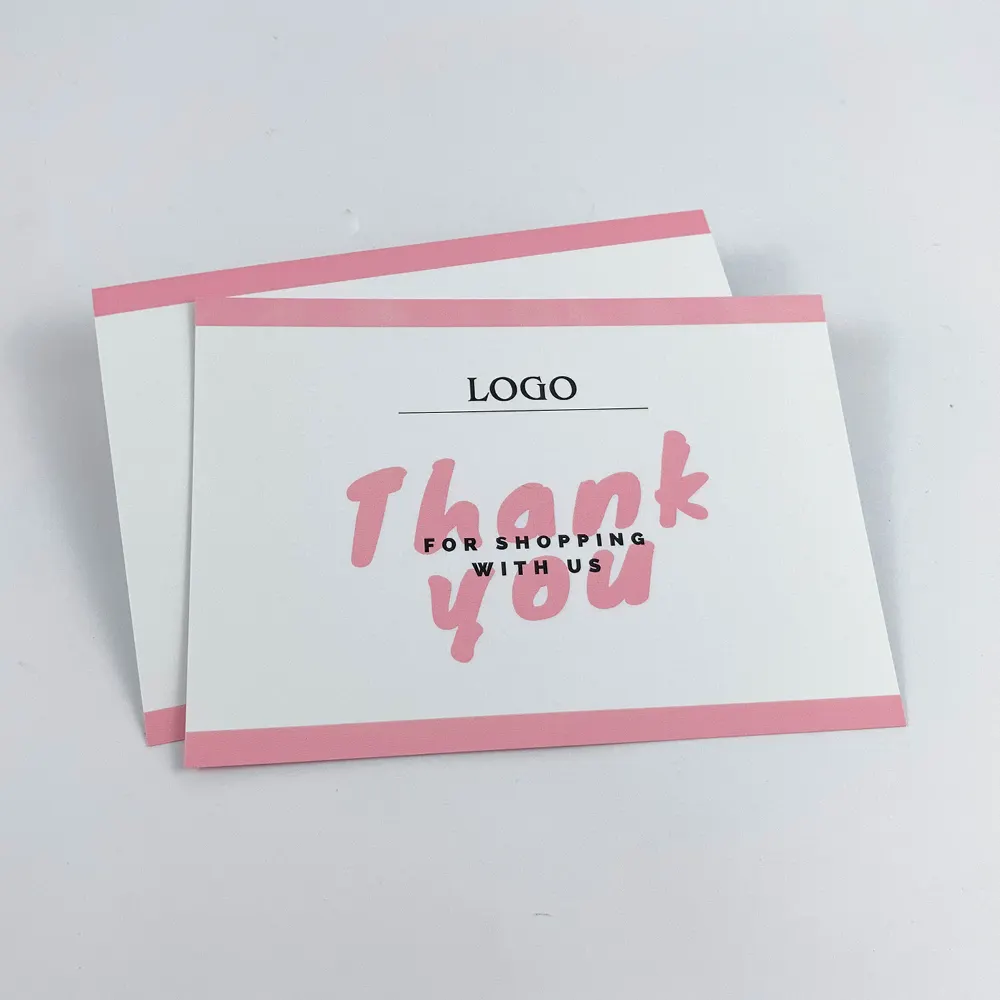 Tarjeta de agradecimiento personalizada para negocios, tarjeta de felicitación con logotipo impreso en shanghai, barato