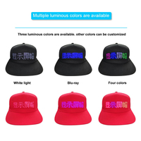 Programa de gorra de béisbol inteligente que brilla en la oscuridad Control de aplicación programable Panel de luz deportiva Sombrero de desplazamiento Led Fábrica al por mayor