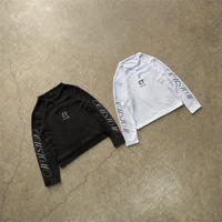 T-shirt à manches longues raglan pour homme avec logo personnalisé et bords bruts, fabrication OEM ODM, streetwear décontracté, fabricant d'impression personnalisée