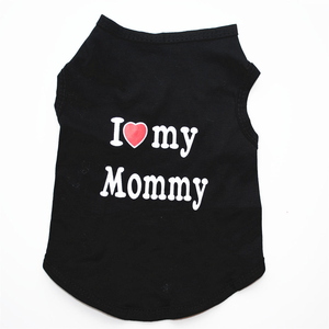 C104 Pet Clothes Casual Puppy Dog Cat Clothing I Love Mommy Daddy Print Cat Vest Coat 100% Cotton <b>Christmas</b> Portable - Product Image 2