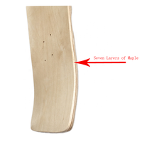 Plateau de planche vierge en bois d'érable de 34 pouces, 7 couches sur mesure, plateau de planche de surf, de skate, plateau de skateboard oem, Offre Spéciale