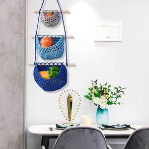 Juego de 3 Bolsas de Almacenamiento de Frutas y Verduras de Tres Niveles, Tejidas a Mano, Vintage, Desmontables, para Cocina y Sala de Estar - Product Image 3