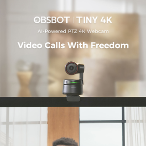 Obsbot Tiny 4K, Cámara Web PTZ con Seguimiento por IA, Control por Gestos y Voz para Transmisión en Vivo, Videoconferencias y Creación de Contenido - Product Image 5