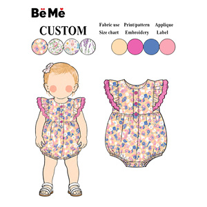 Offerta Speciale: Tutina a Bolle Viola per Bambine con Stampa '<span class=keywords><strong>Buon</strong></span> Compleanno', 0-18 Mesi, con Volant in Pizzo e Spalline, in Morbido Cotone per Feste, Vendita all'Ingrosso - Product Image 2