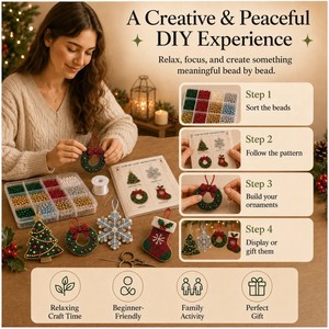 Kit de Adornos Navideños DIY para Familias, Fácil para Principiantes, Decoración Colgante Hecha a Mano con Copos de Nieve para Árbol de Navidad, Regalo Creativo para las Fiestas - Product Image 1