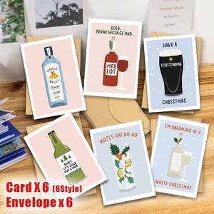Cartes de Noël en carton gaufré personnalisables, impression numérique, logo personnalisé – <span class=keywords><strong>Enveloppes</strong></span> amusantes sur le thème de l'alcool pour commandes en gros - Product Image 1