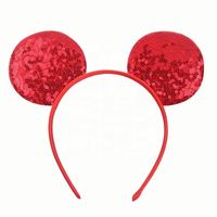 Serre-tête élastique pour bébé fille, taille unique, avec oreilles de princesse à nœuds et paillettes brillantes, accessoire de cheveux fantaisie pour fête d'anniversaire