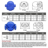 Piège à vapeur à flotteur à levier FT44H, drainage continu, zéro fuite de vapeur, haute efficacité énergétique