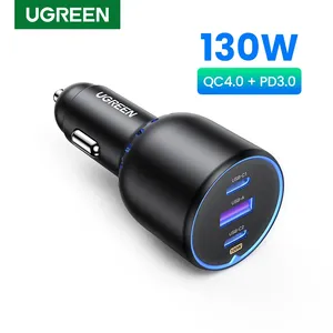 [สินค้าใหม่] UGREEN ที่ชาร์จในรถยนต์ 130W รองรับ Quick Charge 4.0 3.0 PD ชาร์จเร็ว USB Type C สำหรับ iPhone 15 14 13 Pro แล็ปท็อป แท็บเล็ต - Product Image 1