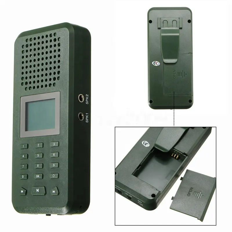 Dispositivo de grabación Hunter Like para aves, trampa de red para pájaros, altavoz de 50 vatios, MP3, sonido de pájaro de impacto, 2 uds.