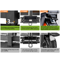 Chariot pliable compact industriel professionnel noir avec une zone de chargement de 48 cm de profondeur pour le shopping, le stockage et les outils, personnalisable OEM