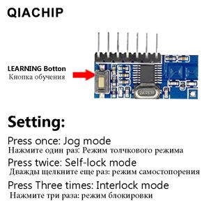 BSSY)433MHz Drahtloser Breitspannungs-Codierender Sender + Dekodierender Empfänger <span class=keywords><strong>4</strong></span>-Kanal-Ausgangsmodul für MHz-Fernbedienungen QIACHIP - Product Image 3