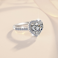 Bague de fiançailles et de mariage en argent sterling S925 avec moissanite VVS1 taille cœur romantique 1 carat, certificat GRA, pour femme, idéale comme cadeau