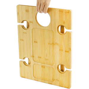 Bàn Dã Ngoại Có Thể Gập Lại Bằng Tre Bàn Ăn Nhẹ Và Rượu Bằng Gỗ Cầm Tay Để Dã Ngoại Ngoài Trời, Cắm Trại, Công Viên, Bãi Biển, Trong Nhà - Product Image 3