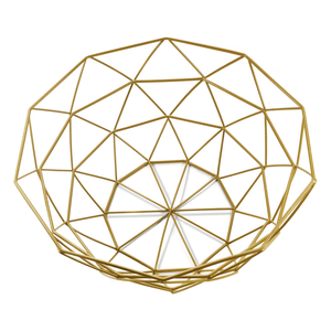 Luxury Geometric <b>Storage</b> Bowl Custom Design Golden Metal Wire Fruits Vegetables Decorative <b>Basket</b> - Product Image 1