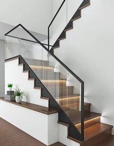 Contemporaneo in acciaio inox e vetro sistema di ringhiera in vetro temprato recinzione corrimano per balcone e scale - Product Image 5