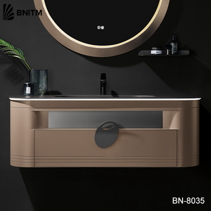 ตู้ห้องน้ำ BNITM ฟอซาน ดีไซน์สวยงาม กันน้ำ รุ่นสแตนเลส พร้อมอ่างล้างหน้า กระจก และไฟ - Product Image 5