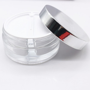 Luxo 10g 35g Câmaras Duplas Embalagem Round Glass Face Cream Jar <span class=keywords><strong>20g</strong></span> 70g 20ml 70ml Cuidados com a pele Container Glass Cosmetic Jar - Product Image 1