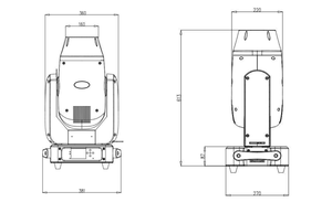 Projecteur LED professionnel à tête mobile 400W 120000lm, double commande (LCD + tactile) pour utilisation en théâtre - Product Image 5