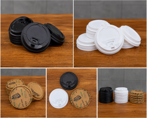Couvercles ronds en plastique blancs pour gobelets à café, bouchons jetables pour bouteilles à emporter avec fente pour paille pour l'emballage de boissons - Product Image 2