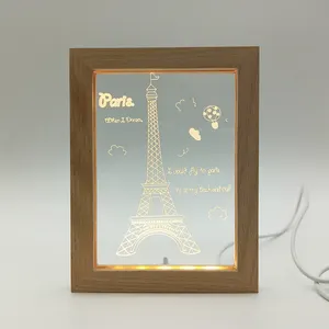 New product 3D Creative Lamp wooden Photo Frame Night Light for Home Decoration FRAME