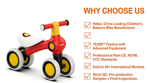 Vélo d'équilibre pour enfants en gros, Vélo d'équilibre pour tout-petits, Vélo d'équilibre confortable à quatre roues pour enfants de 1 à 4 ans - Product Image 3