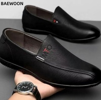 Chaussures décontractées pour hommes BAEWOON B07, chaussures en cuir respirantes, chaussures en cuir confortables, semelle souple antidérapante, chaussures pour hommes