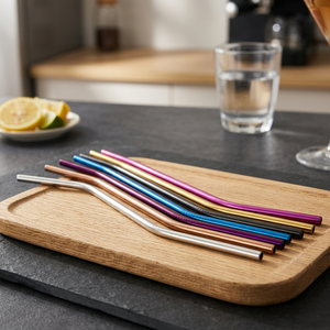 Reusable Metal Drinking <b>Straws</b> Set Colorful Bendable Modern Bar Accessories <b>for</b> Cold <b>Drinks</b> - Product Image 2