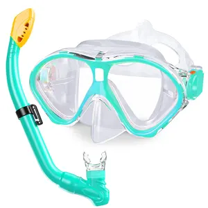 Youth Child Diving Mask With Big Eyes For Boys Girls Anti-Fog Snorkeling Mask And Tube Kids Snorkel Set For Age 4-14