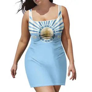 Argentina Flag Vintage Style Designer Dress For Women Sexy Custom Bodycon Mini Dresses Hot Sale Newest Fashion Summer Dress