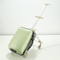 Valise à roulettes 2-en-1 pour enfants 20 pouces avec siège enfant, bagage de voyage, poussette bébé, chariot étudiant, boîte à jouets