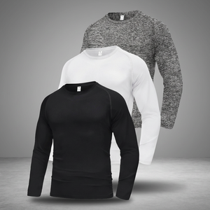 เสื้อยืดคอกลมแขนยาวผู้ชายแบบเรียบง่ายสั่งทำราคาถูก น้ำหนัก 220 กรัม ระบายอากาศได้ดี ผลิตจากโพลีเอสเตอร์ 95% สแปนเด็กซ์ 5% ซักเครื่องได้ - Product Image 3