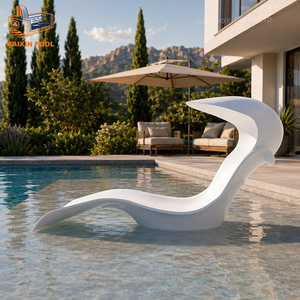 Tumbona Moderna para Exteriores, Blanca, para Tomar el Sol, para Piscina, de Fibra de Vidrio, para Patio - Product Image 1
