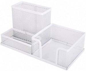 <b>Multi</b> Functional 3 Divided <b>Table</b> Holder <b>Table</b> Office Metal Mesh Desk Organizer 3 Compartments Desktop Accessories - Product Image 5