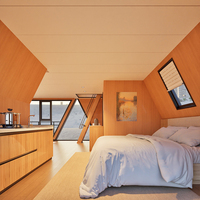 Kawagebo Kamp (KK) S580 58 ㎡   Casas Prefabricadas de Lujo en Forma de A, Casa Modular Prefabricada de Acero Ligero con Terraza
