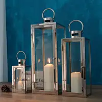Lantern Candle Lantern Classic Stainless Lantern Stand Steel Garden And Home Lantern Outdoor Gold Silver Multi-size Candle Lantern