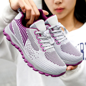Light Mesh Upper EVA Sole Cotton Lining Flat <b>Heel</b> All Seasons Running Athletic Solid Women Classic Casual Slip-On Shoes - Product Image 1
