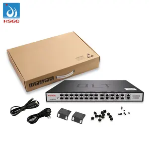 HSGQ-G16L OLT 8/16 port GPON EPON olt, Triple-Play untuk solusi FTTH ETH mendukung onu