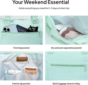 Sac de voyage, de sport ou de week-end en toile Oxford avec logo personnalisé, poche pour trolley et poignée, taille sur mesure - Product Image 2