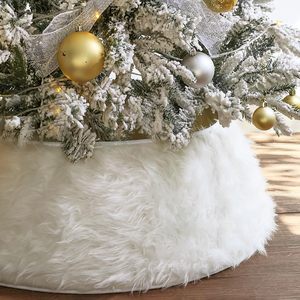 Nouveau style décoration de noël Premium artificielle <span class=keywords><strong>longue</strong></span> <span class=keywords><strong>jupe</strong></span> d'arbre en peluche <span class=keywords><strong>blanche</strong></span> <span class=keywords><strong>jupe</strong></span> d'arbre de noël pour la décoration intérieure de la maison - Product Image 6