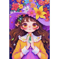 Kit de peinture diamant personnalisé Magic Girl avec image, logo et emballage sur mesure, MOQ 1, Dropshipping, Forets ronds/carrés de qualité supérieure