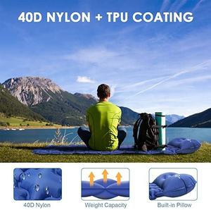 Colchoneta de Camping Autoinflable de Nailon 40D con Almohada, Colchoneta Impermeable para <span class=keywords><strong>Dormir</strong></span>, Colchoneta <span class=keywords><strong>Inflable</strong></span> Compacta, Colchoneta Ultraligera para Camping - Product Image 5
